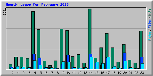 Hourly usage for February 2026